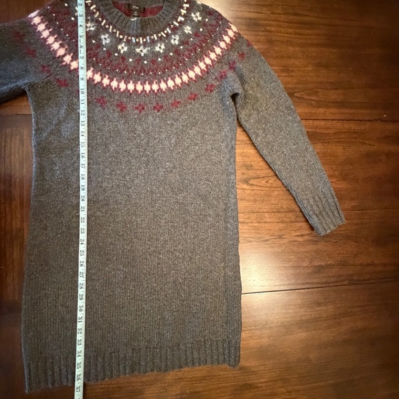 J. Crew Jewel Embellished Fair Isle Crewneck Sweater Dress, Wool Blend, Size Med - Picture 14 of 15